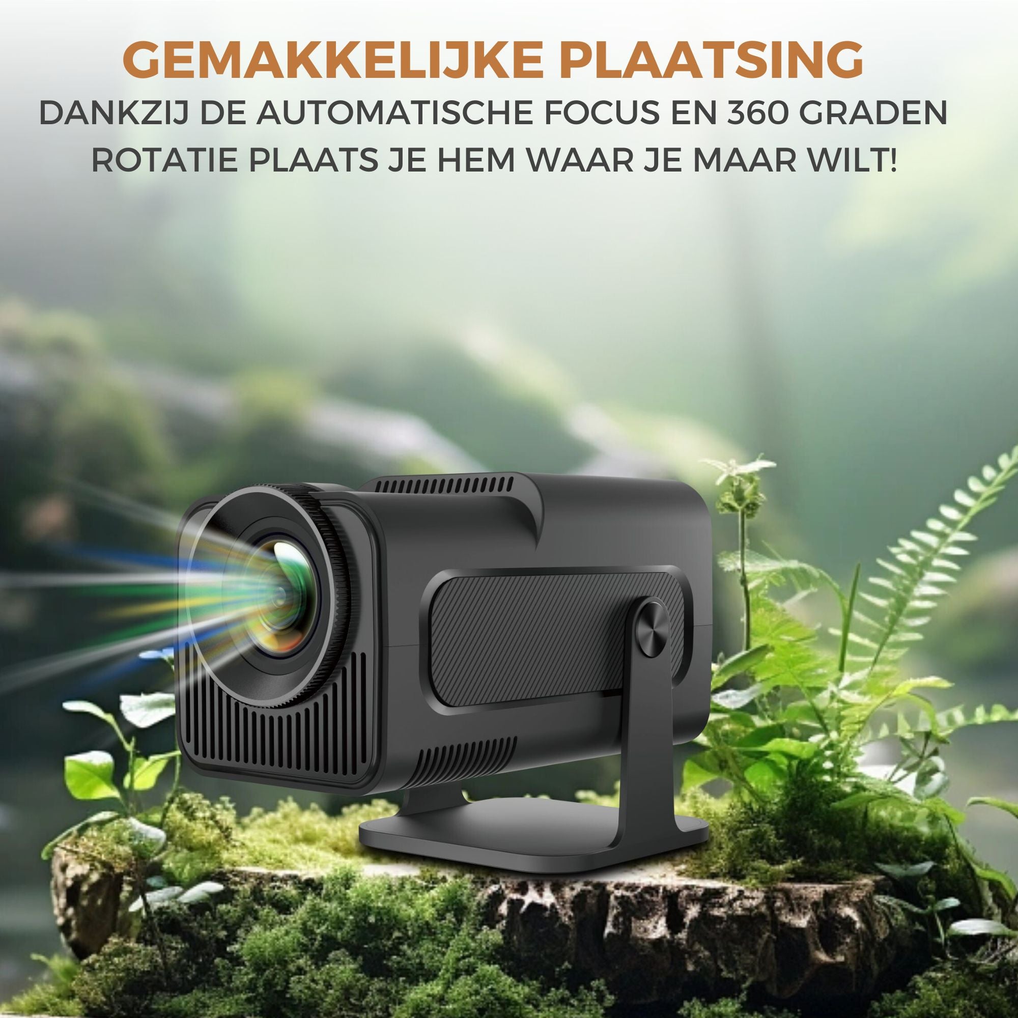 Homezie Beamer | 1080P | Inclusief HDMI kabel & Afstandsbediening | Scherm Spiegelen vanaf iPhone & Android | Keystone correctie | 4K support | Projector