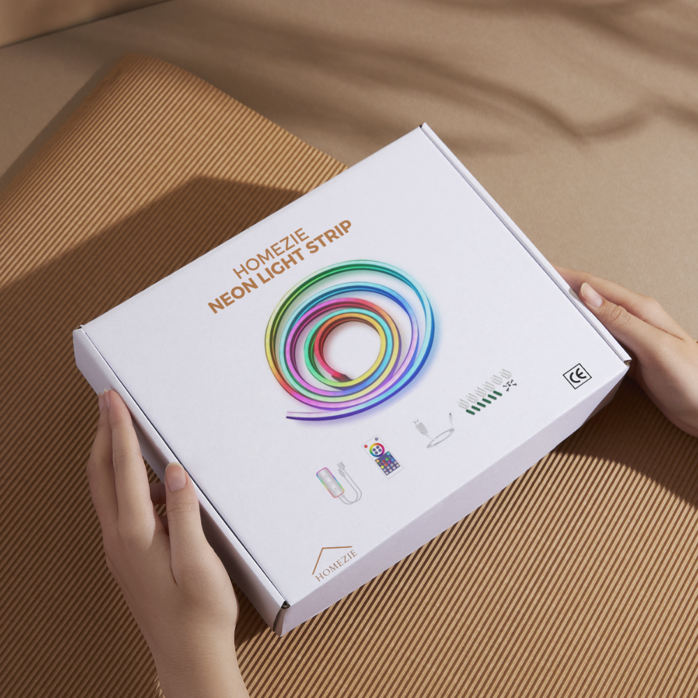 Homezie® LED Strip - Neon RGB - 3 meter - IP67 Waterproof - Bluetooth App control & Afstandsbediening