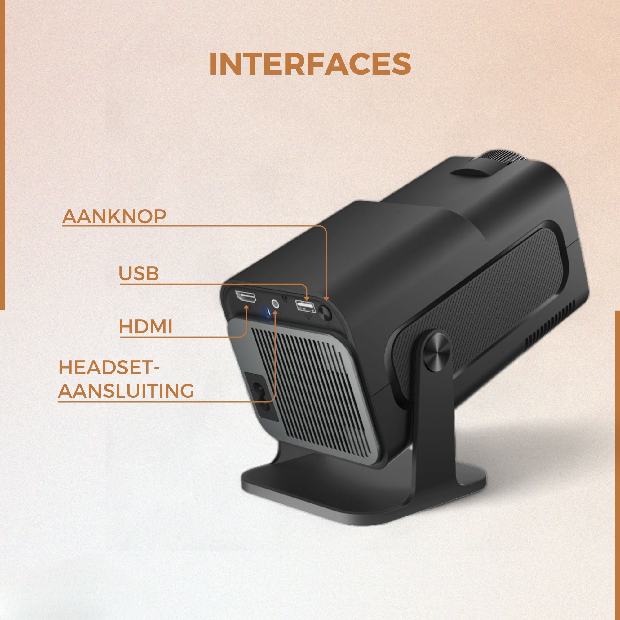 Homezie Beamer | 1080P | Inclusief HDMI kabel & Afstandsbediening | Scherm Spiegelen vanaf iPhone & Android | Keystone correctie | 4K support | Projector