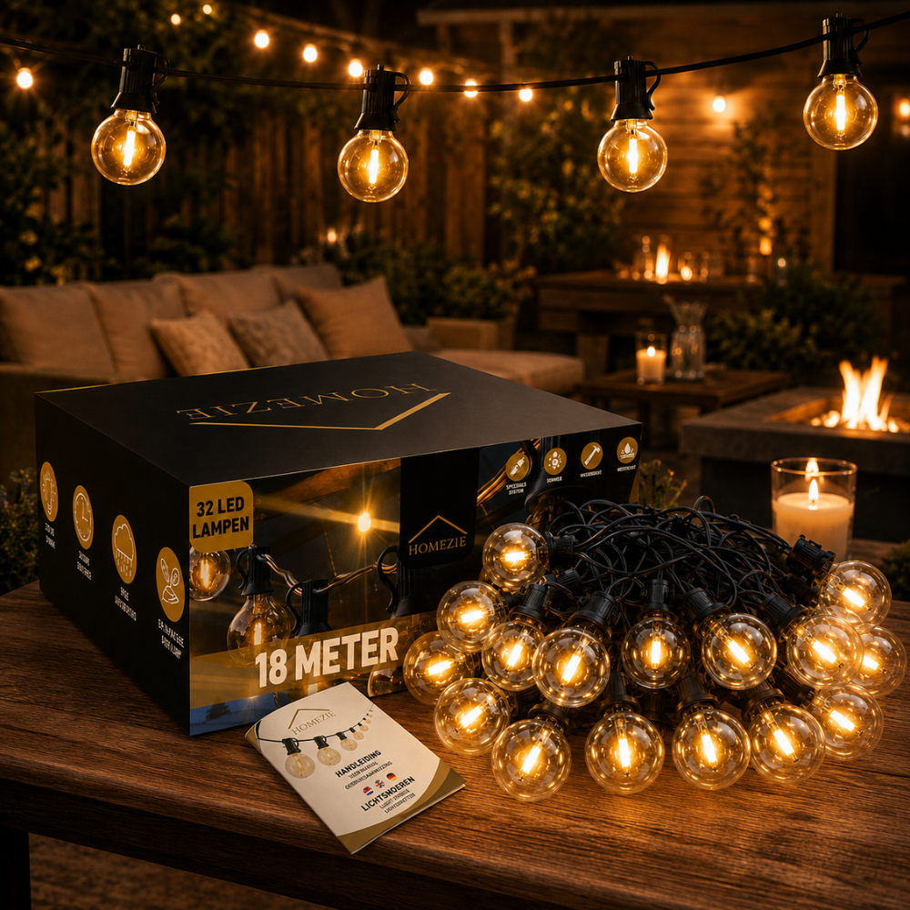 Homezie® Lichtsnoer | Dimbaar & Koppelbaar | IP44 Spatwaterdicht | Prikkabel Warm Wit | Verlichting | Meerdere lengtes verkrijgbaar