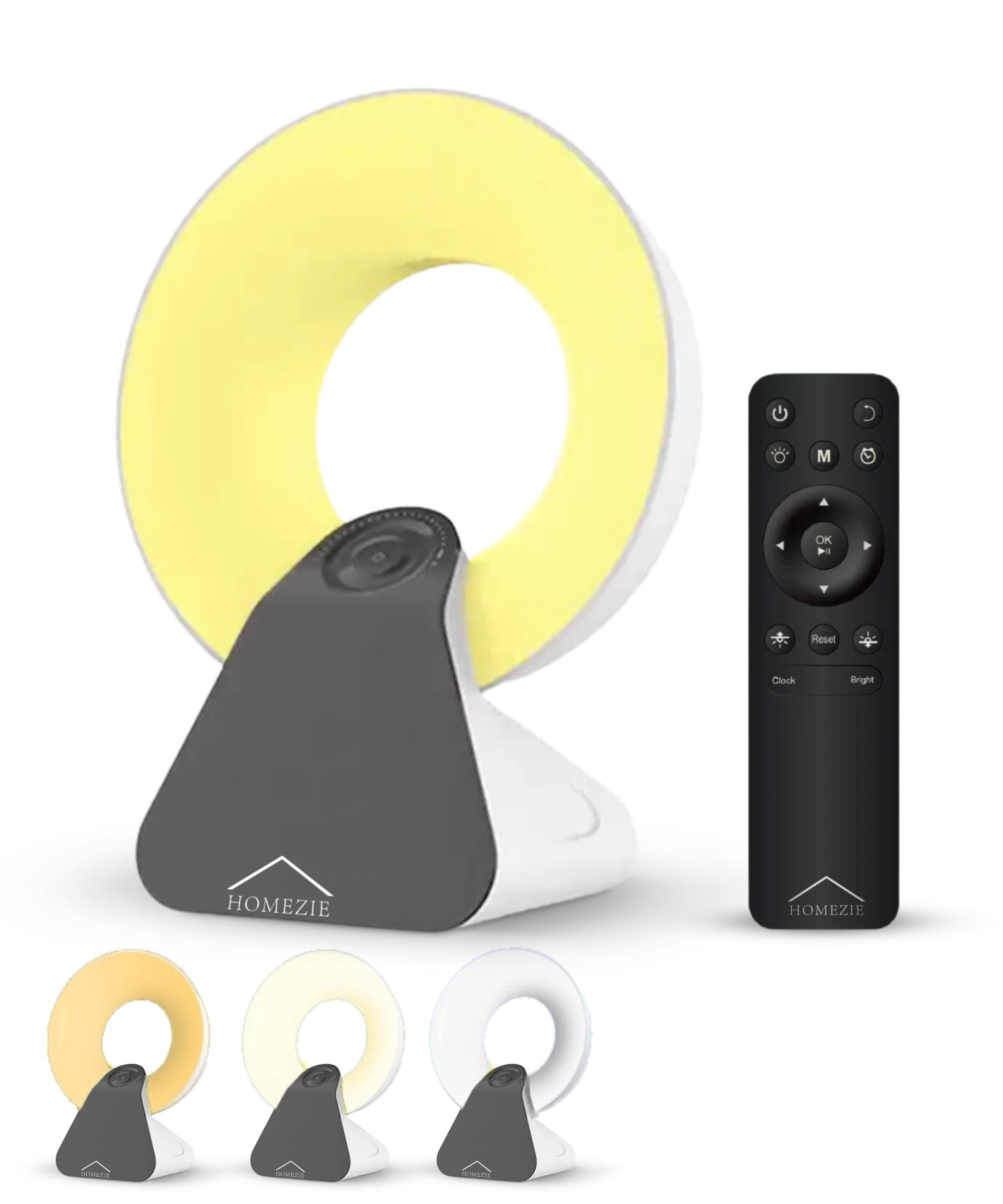 Homezie Daglichtlamp | Wake up light | White noise machine | 10.000 Lux | Lichttherapie Lamp