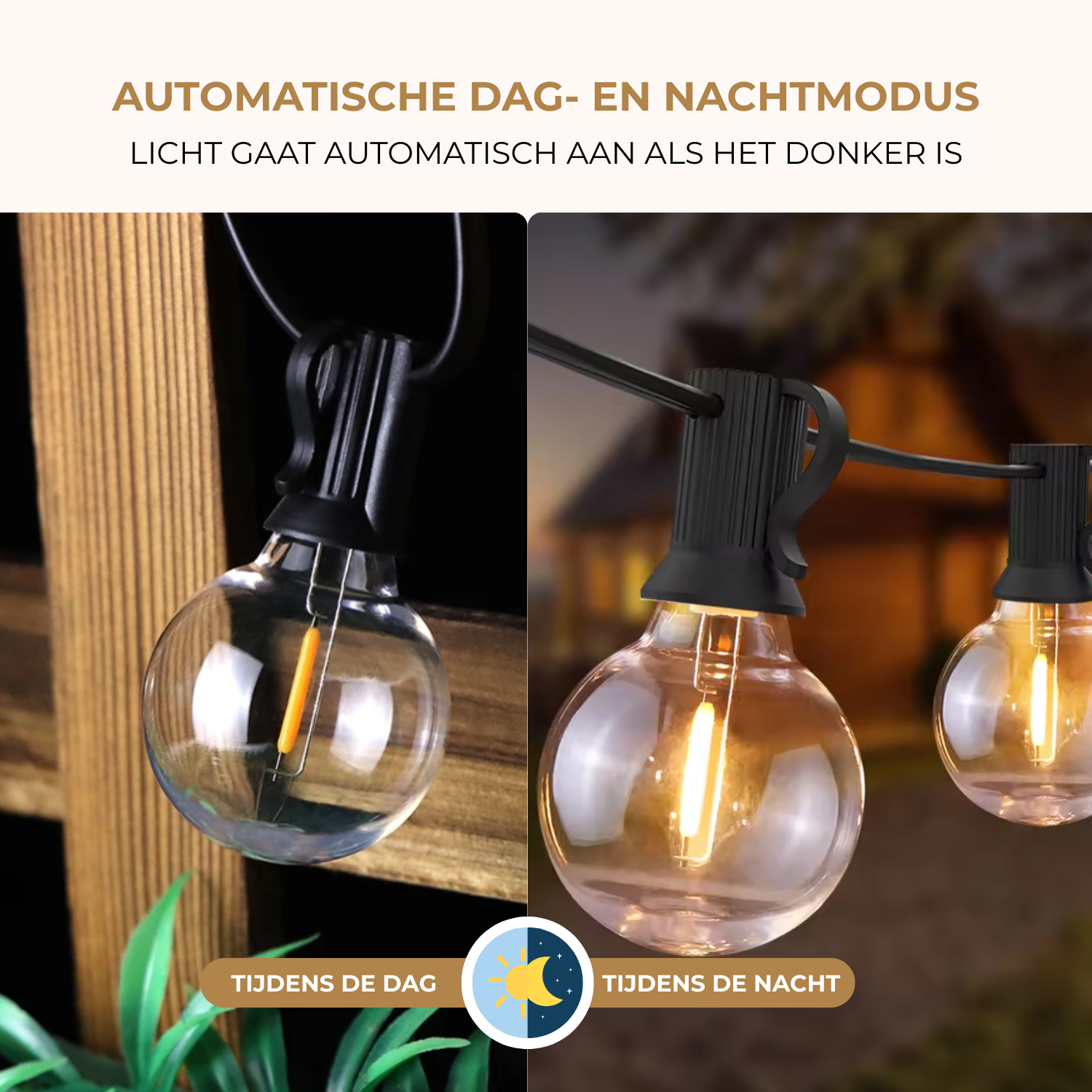 Homezie® Lichtsnoer op zonne-energie | Dimbaar | Met afstandsbediening | IP65 waterdicht | LED-lampen | Meerdere lengtes verkrijgbaar