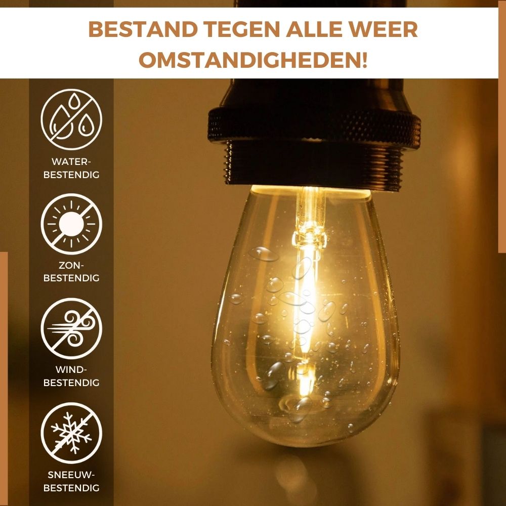 Homezie S14 Reservelampen | 4 stuks | Voor Homezie Lichtsnoer op zonne-energie | Weerbestendig | Onbreekbaar | 2700K