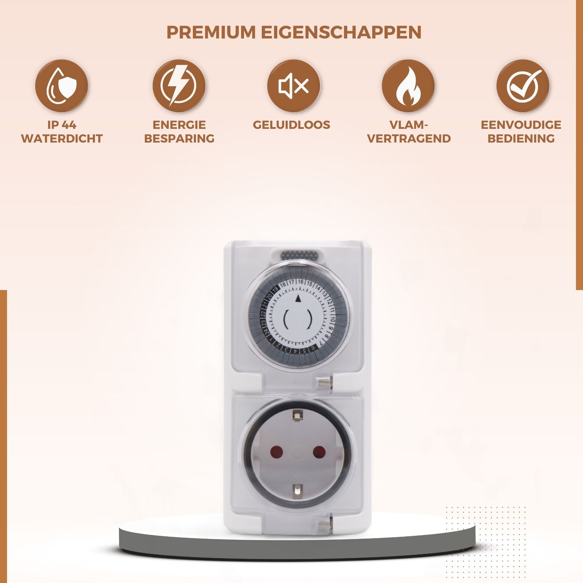 Homezie Tijdschakelaar | IP44 Waterdicht | Bespaar op je energierekening!