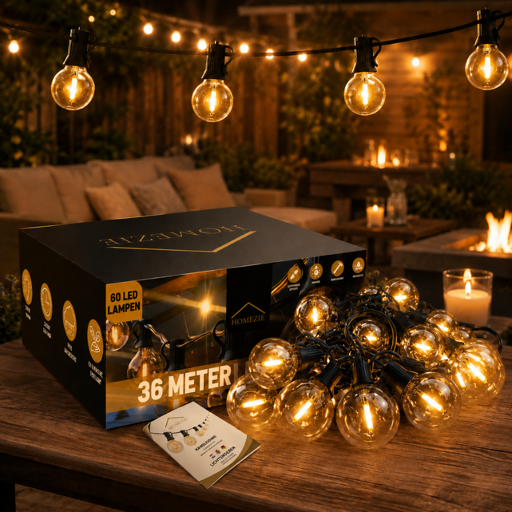 Homezie® Lichtsnoer | Dimbaar & Koppelbaar | IP44 Spatwaterdicht | Prikkabel Warm Wit | Verlichting | Meerdere lengtes verkrijgbaar