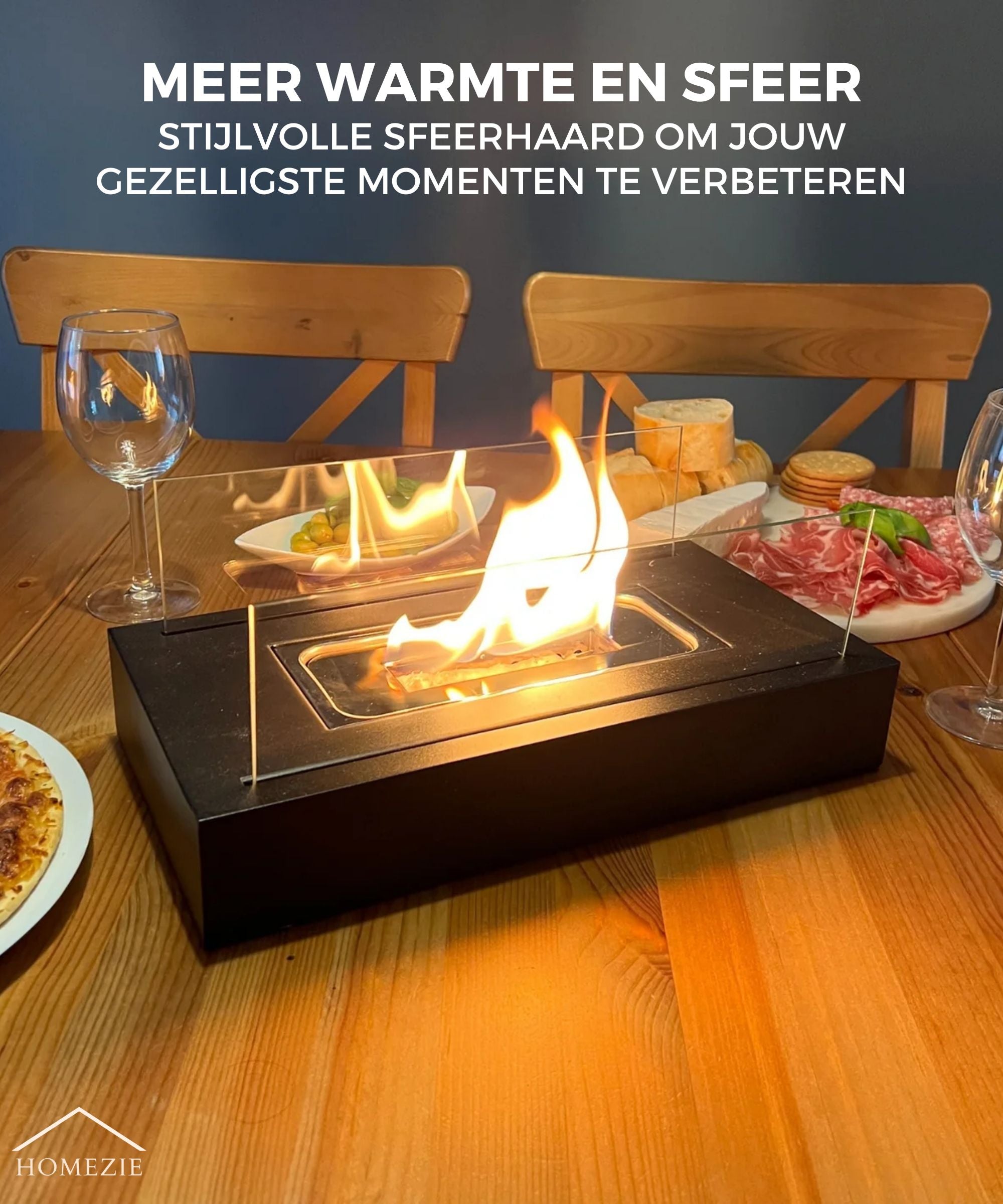 Homezie® Tafelhaard | Voor binnen & buiten | Sfeerhaard | Bio ethanol haard