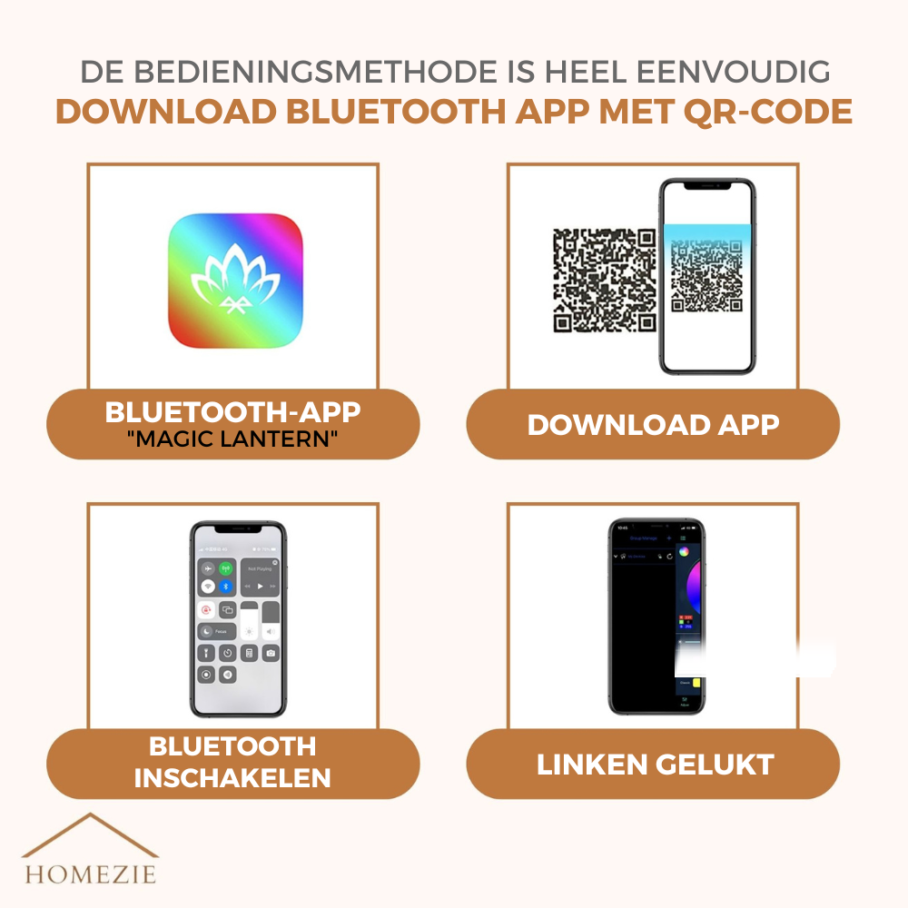 Homezie® LED Strip - Neon RGB - 3 meter - IP67 Waterproof - Bluetooth App control & Afstandsbediening