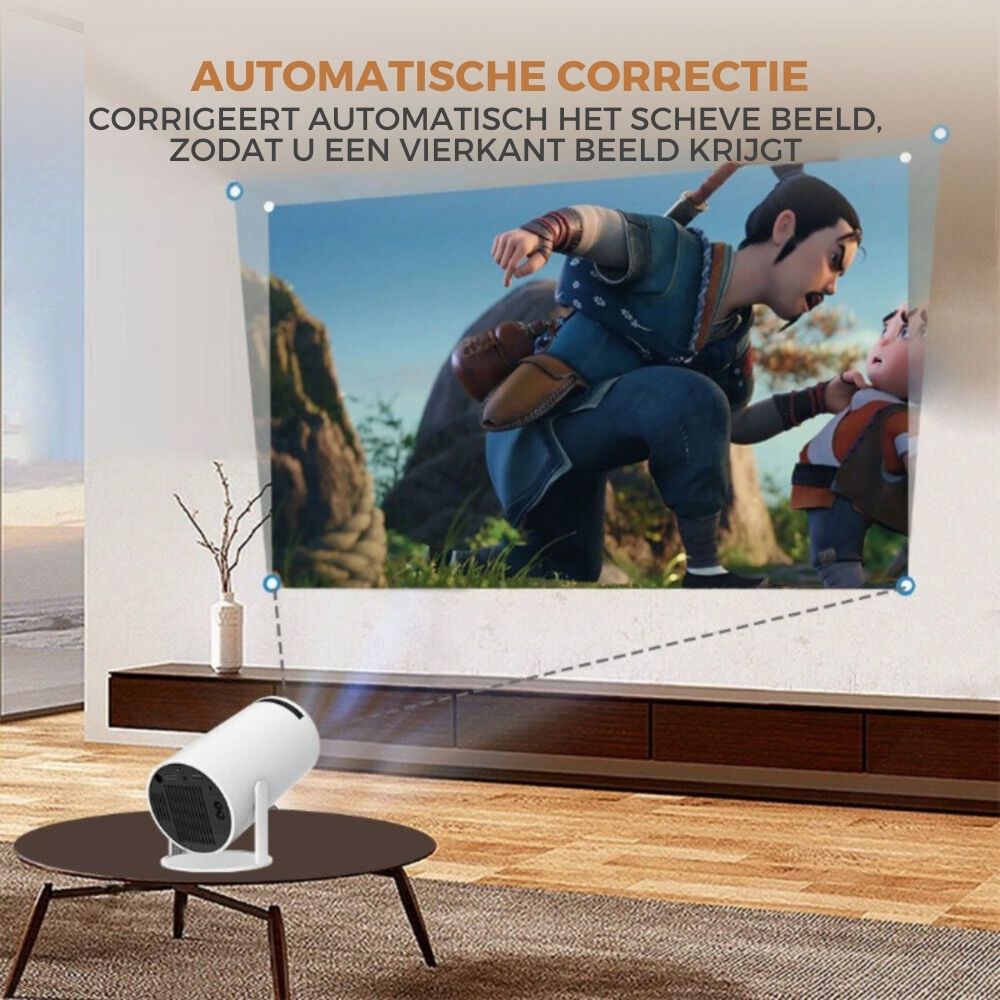 Homezie® Beamer | SPRING SALE | Gratis Lens cover & HDMI kabel | Streamen vanaf je iPhone of Android telefoon | WiFi, HDMI, Bluetooth | 4K support | Projector