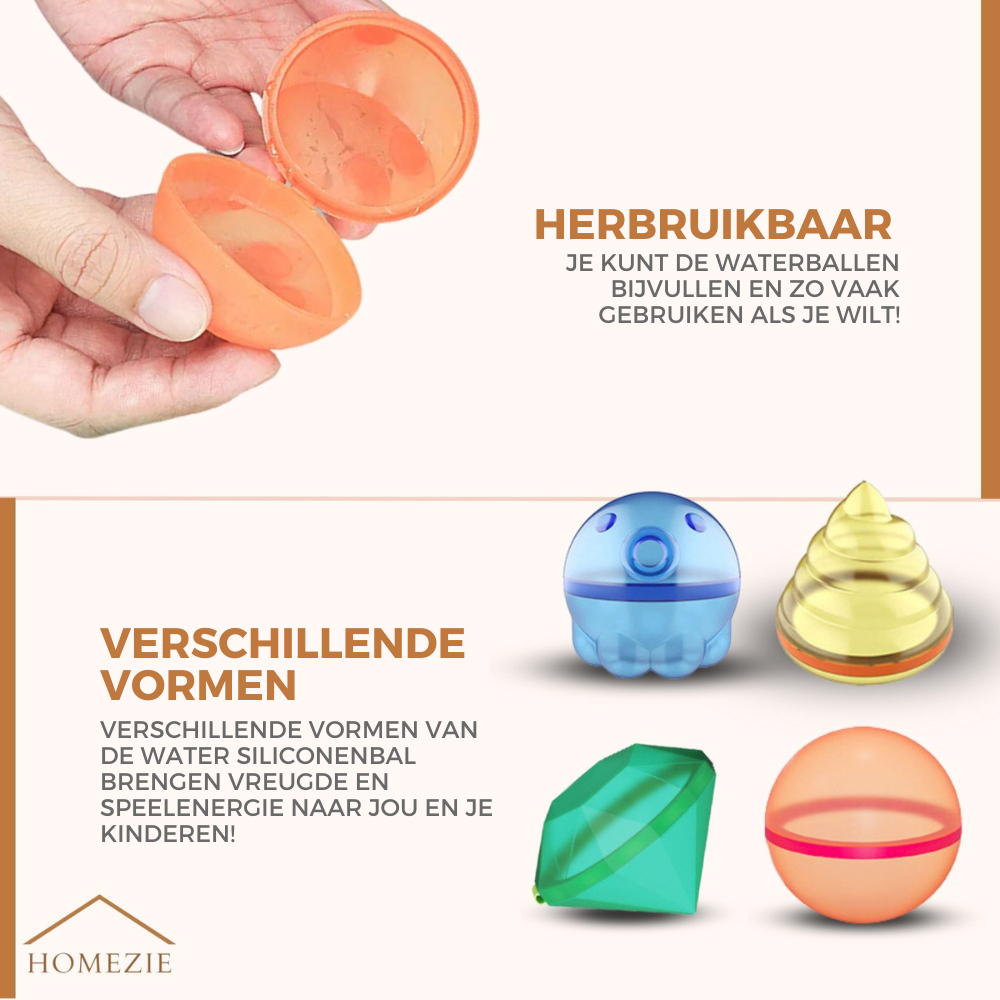KidWorld® Herbruikbare Waterballonnen | EARLY SPRING SALE | 5 leuke figuurtjes | Zelfsluitend | Herbruikbaar