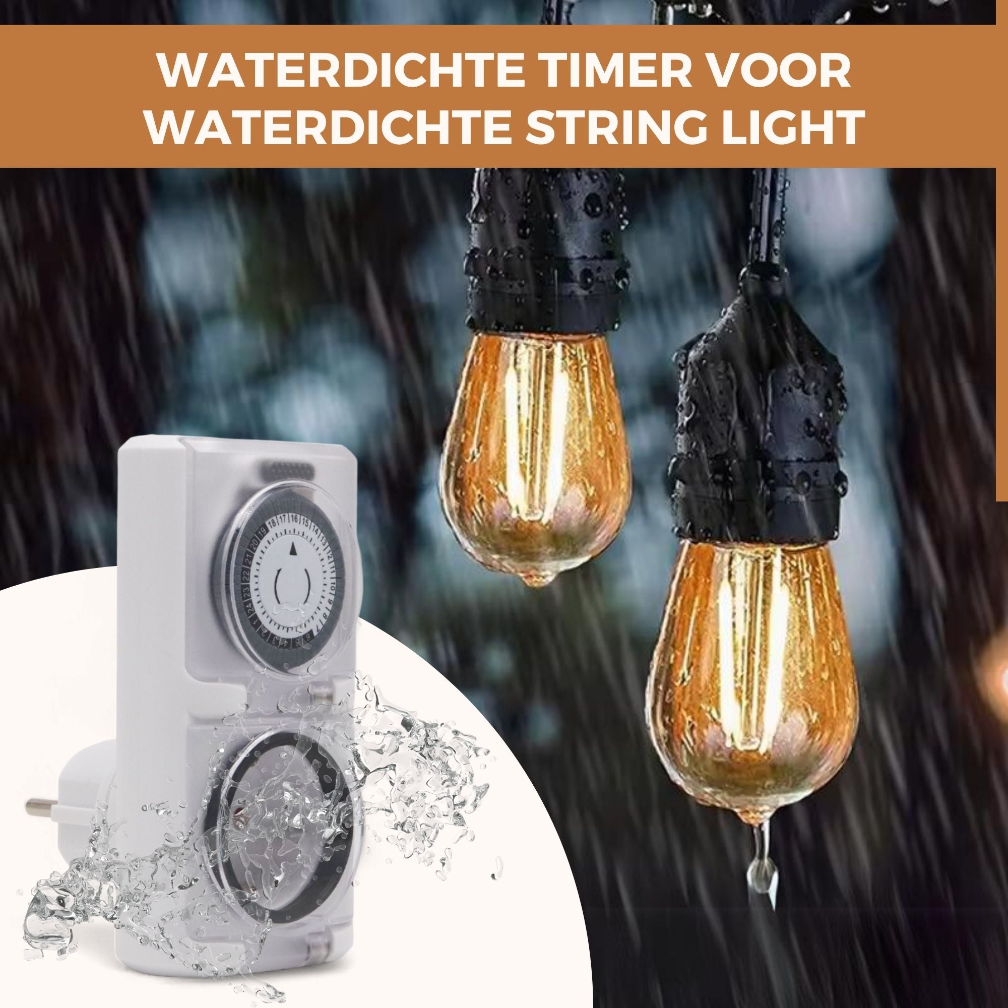 Homezie Tijdschakelaar | IP44 Waterdicht | Bespaar op je energierekening!