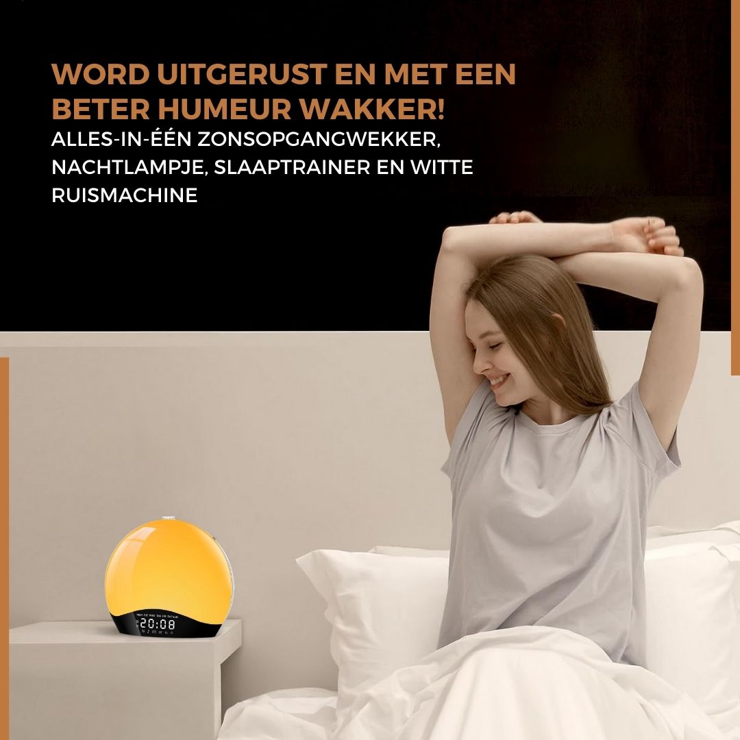 Homezie Wake up light | White noise machine | Slaaptrainer | Wekker