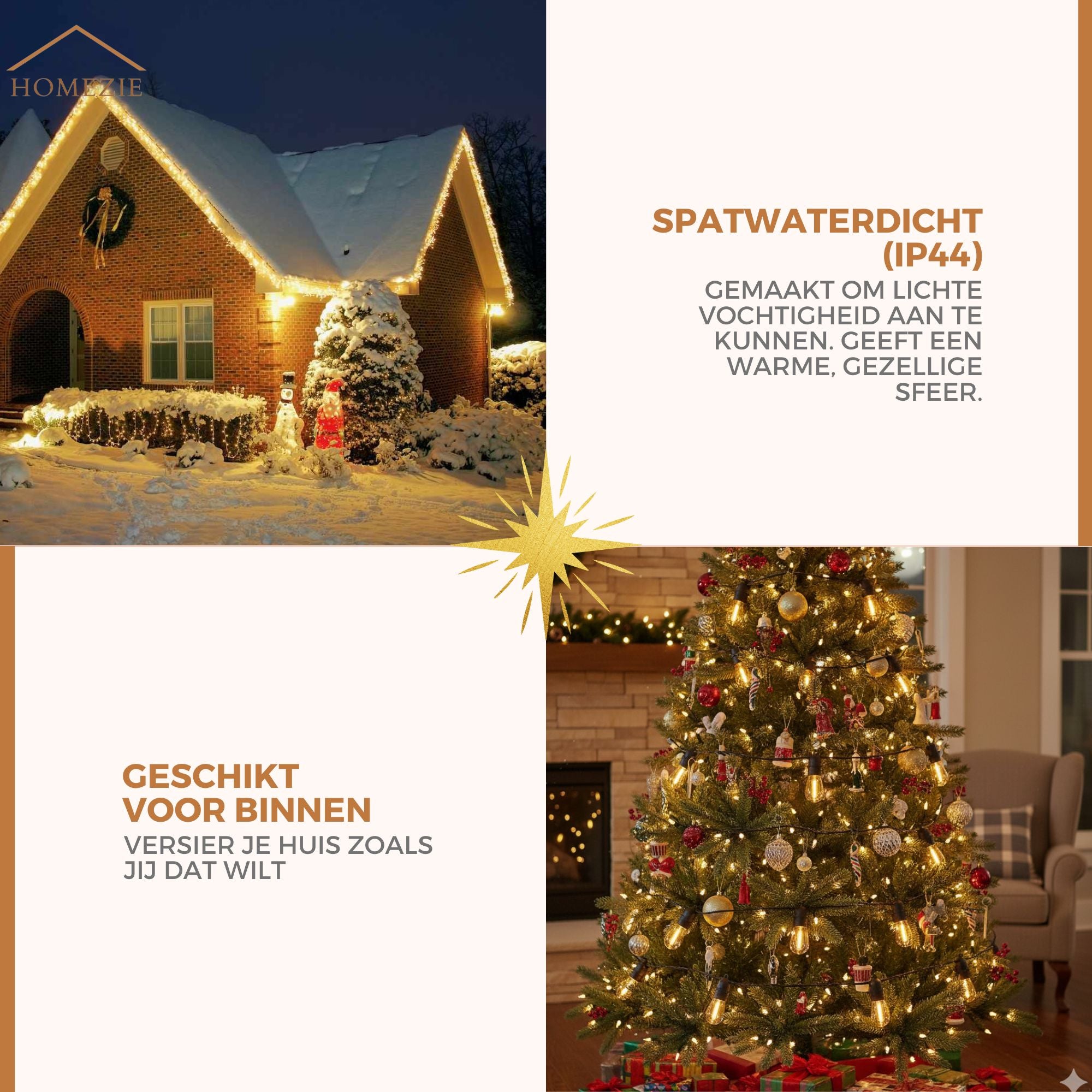 HomezieĀ® Lichtsnoer | Dimbaar & Koppelbaar | IP44 Spatwaterdicht | Prikkabel Warm Wit | Verlichting | Meerdere lengtes verkrijgbaar