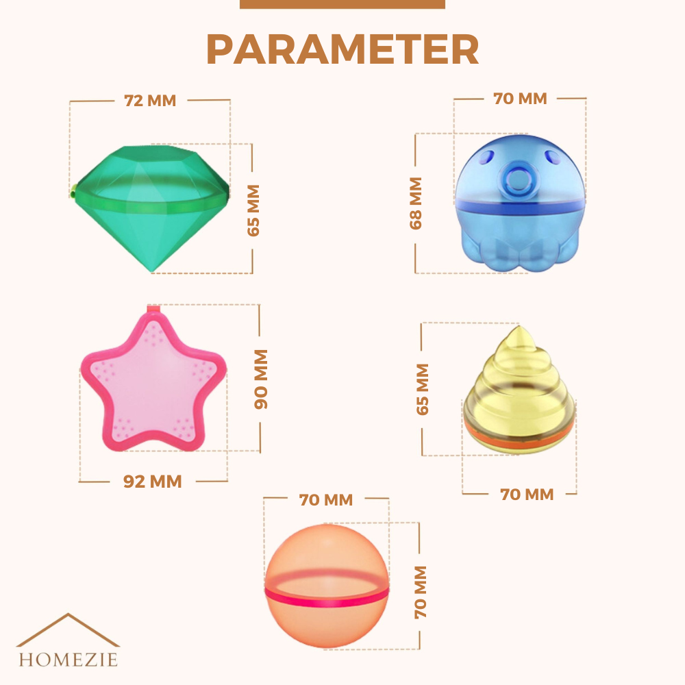 KidWorld® Herbruikbare Waterballonnen | EARLY SPRING SALE | 5 leuke figuurtjes | Zelfsluitend | Herbruikbaar