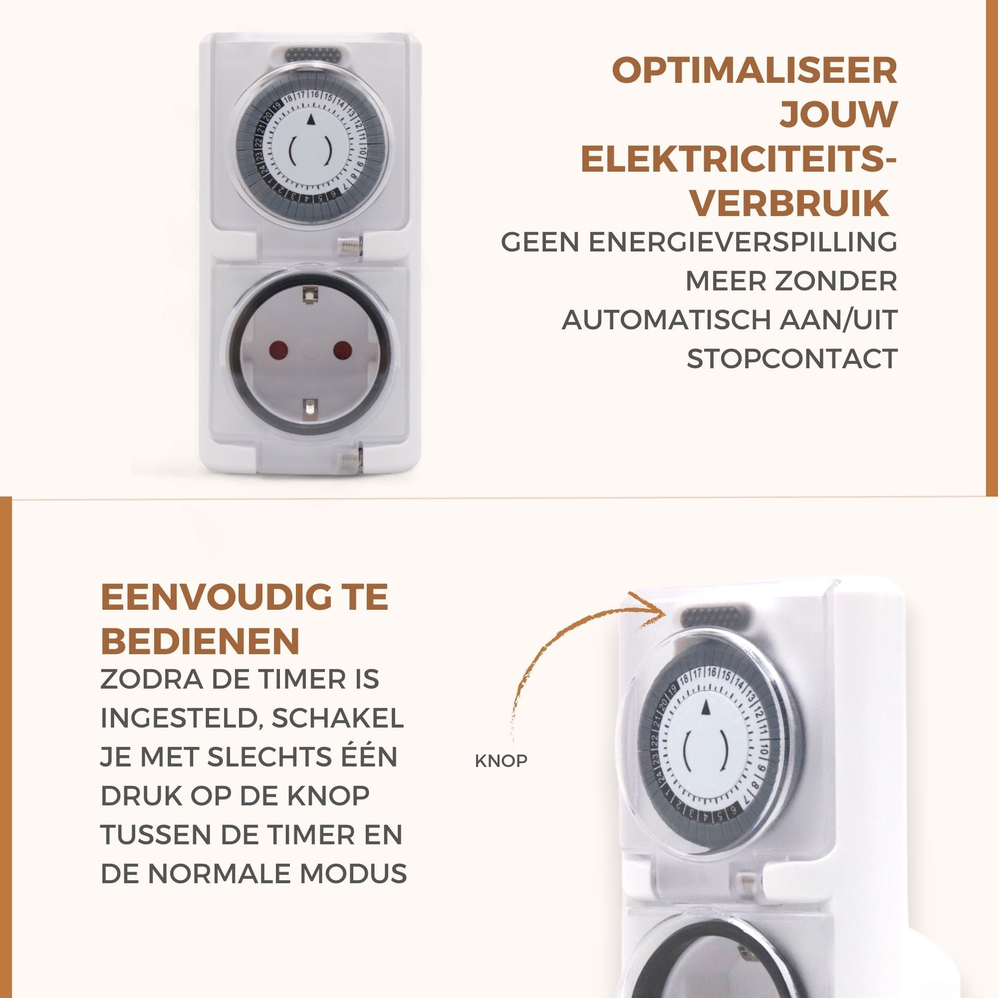 Homezie Tijdschakelaar | IP44 Waterdicht | Bespaar op je energierekening!