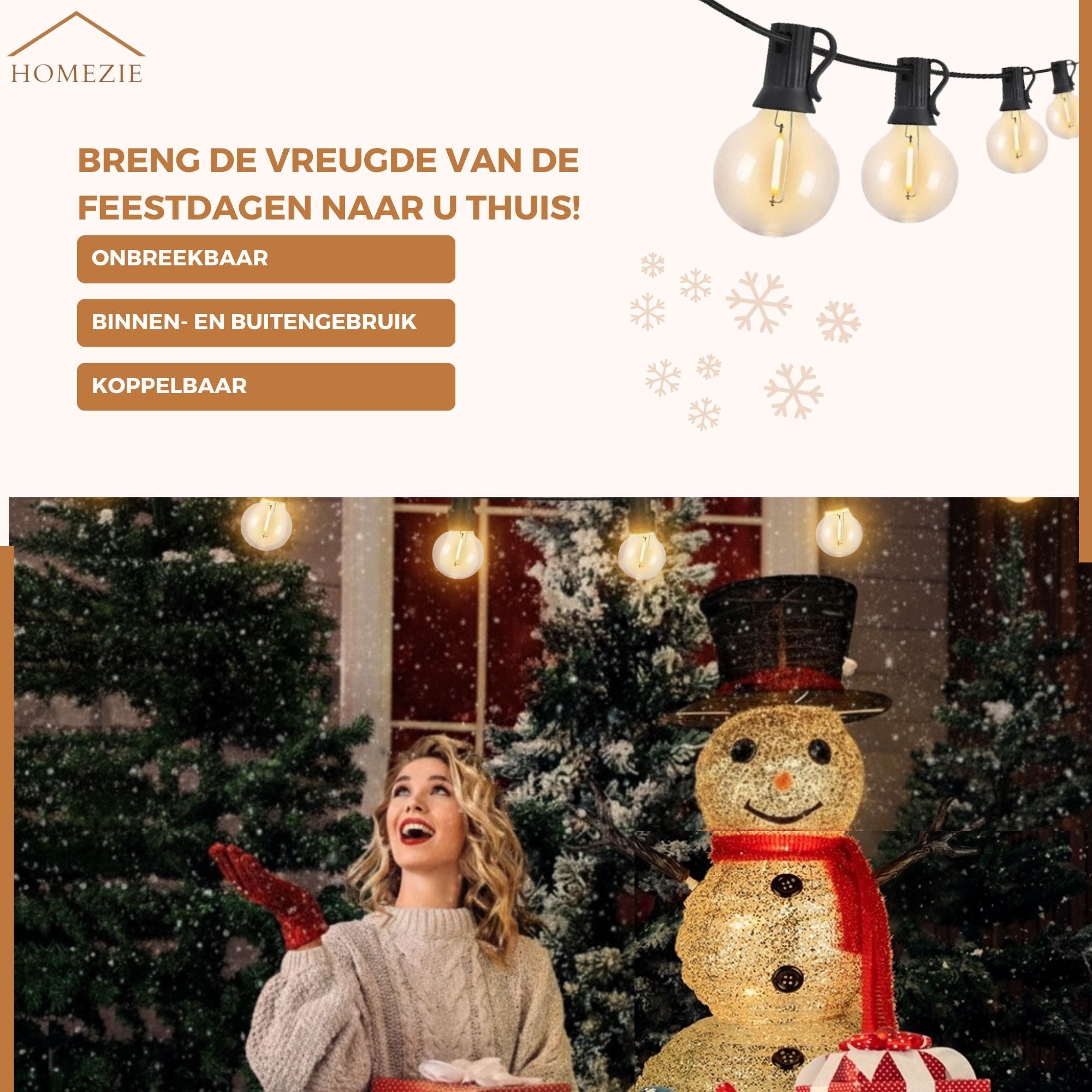 HomezieĀ® Lichtsnoer | Dimbaar & Koppelbaar | IP44 Spatwaterdicht | Prikkabel Warm Wit | Verlichting | Meerdere lengtes verkrijgbaar