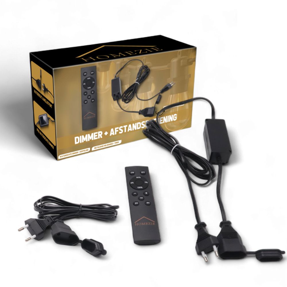 Homezie® Lichtsnoer | IP65 Waterdicht | Kunststof S14 LED lampen | Warm wit | Koppelbaar & Dimbaar | Meerdere lengtes verkrijgbaar