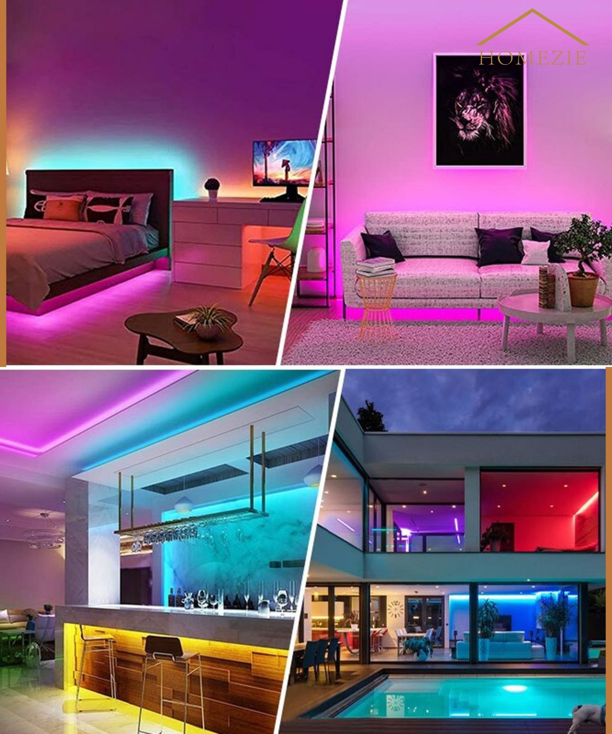 Homezie® Led strip | 40 meter | Met app en afstandsbediening | Led verlichting