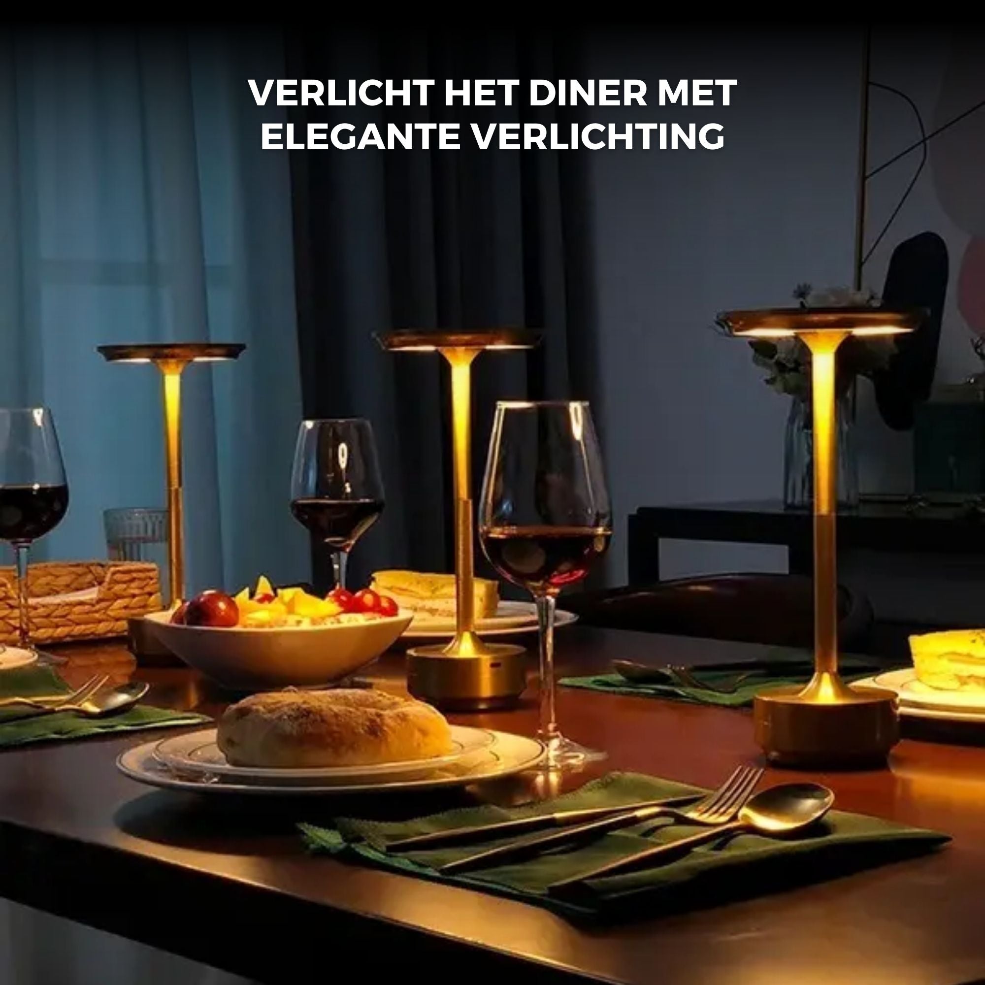 Homezie ElegantGlow | Tafellamp | Touch control | Verstelbare Helderheid | Oplaadbaar via USB-C