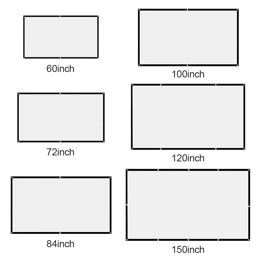 Projectiescherm | Verschillende maten verkrijgbaar | 60 - 150 inch