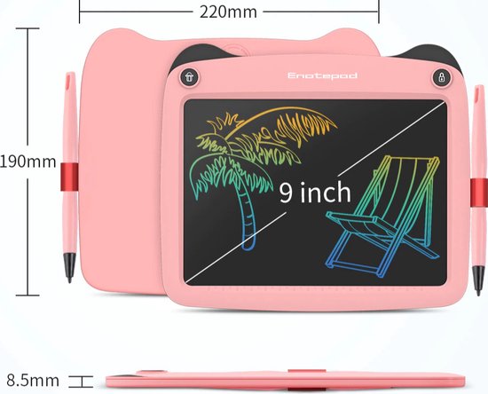 KidWorld Tekentablet | EARLY SPRING SALE | Voor jong & oud | 9 Inch LCD-scherm | 50.000 keer