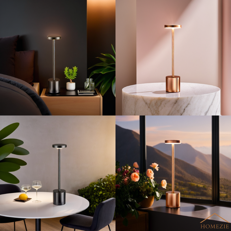 Homezie LuxeTouch | SALE: 1+1 GRATIS | Draadloze Tafellamp | USB-oplaadbaar | Touch Bediening | Eet Tafel Lamp | Sfeerverlichting