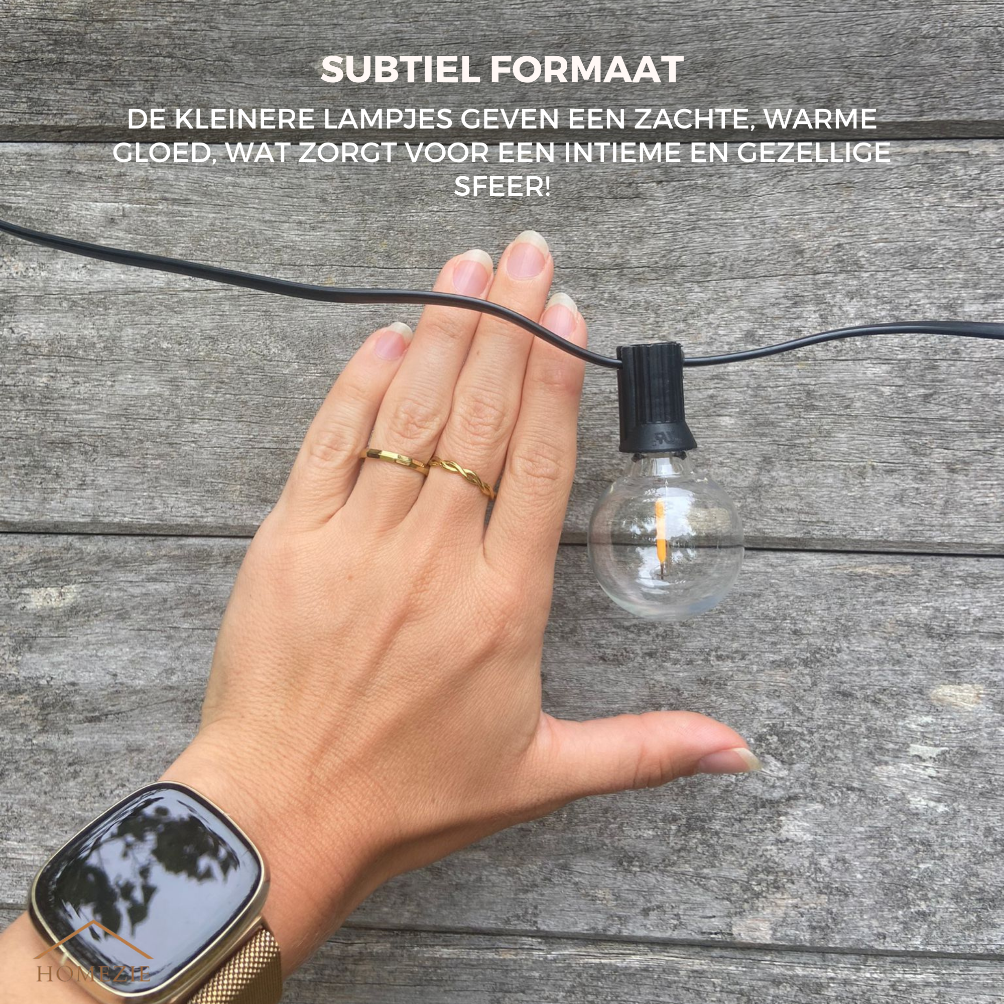 Homezie® Lichtsnoer | Dimbaar & Koppelbaar | Prikkabel Warm Wit | Meerdere lengtes verkrijgbaar