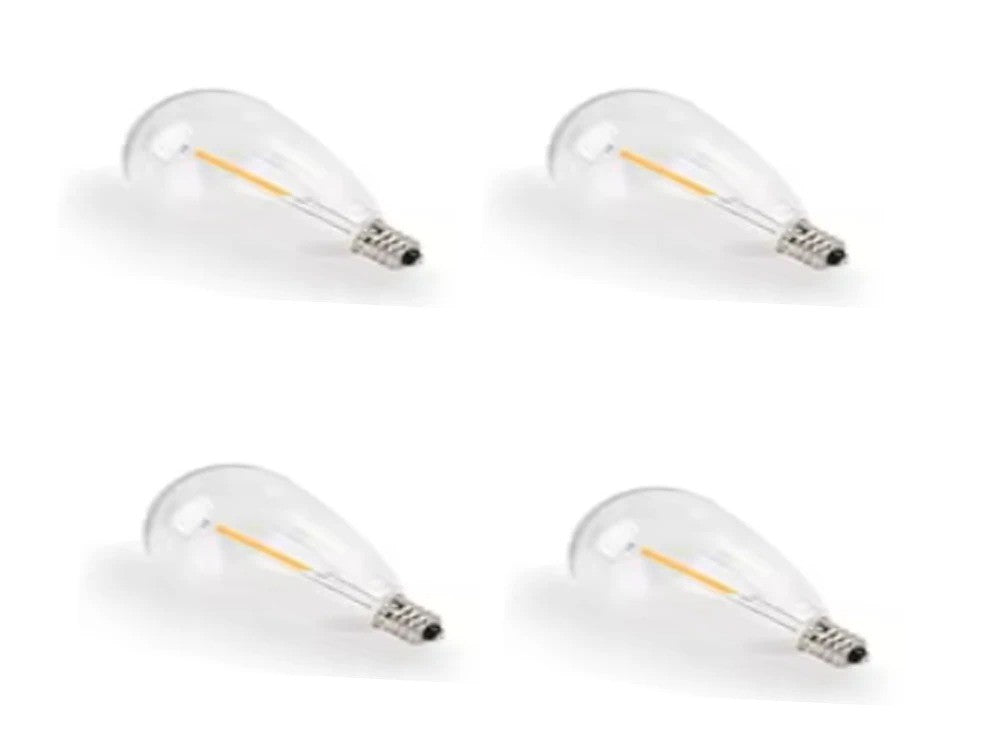 Homezie S14 Reservelampen | 4 stuks | Voor Homezie Lichtsnoer op zonne-energie | Weerbestendig | Onbreekbaar | 2700K