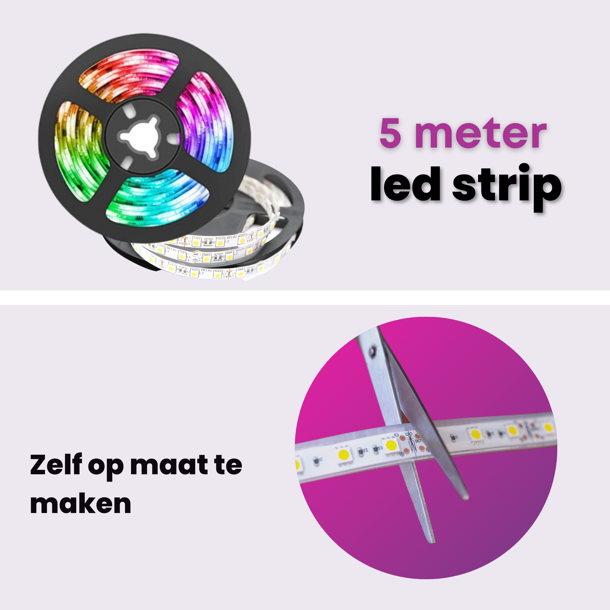 HomezieĀ® Led strip | 5 meter | Met app en afstandsbediening | Led verlichting