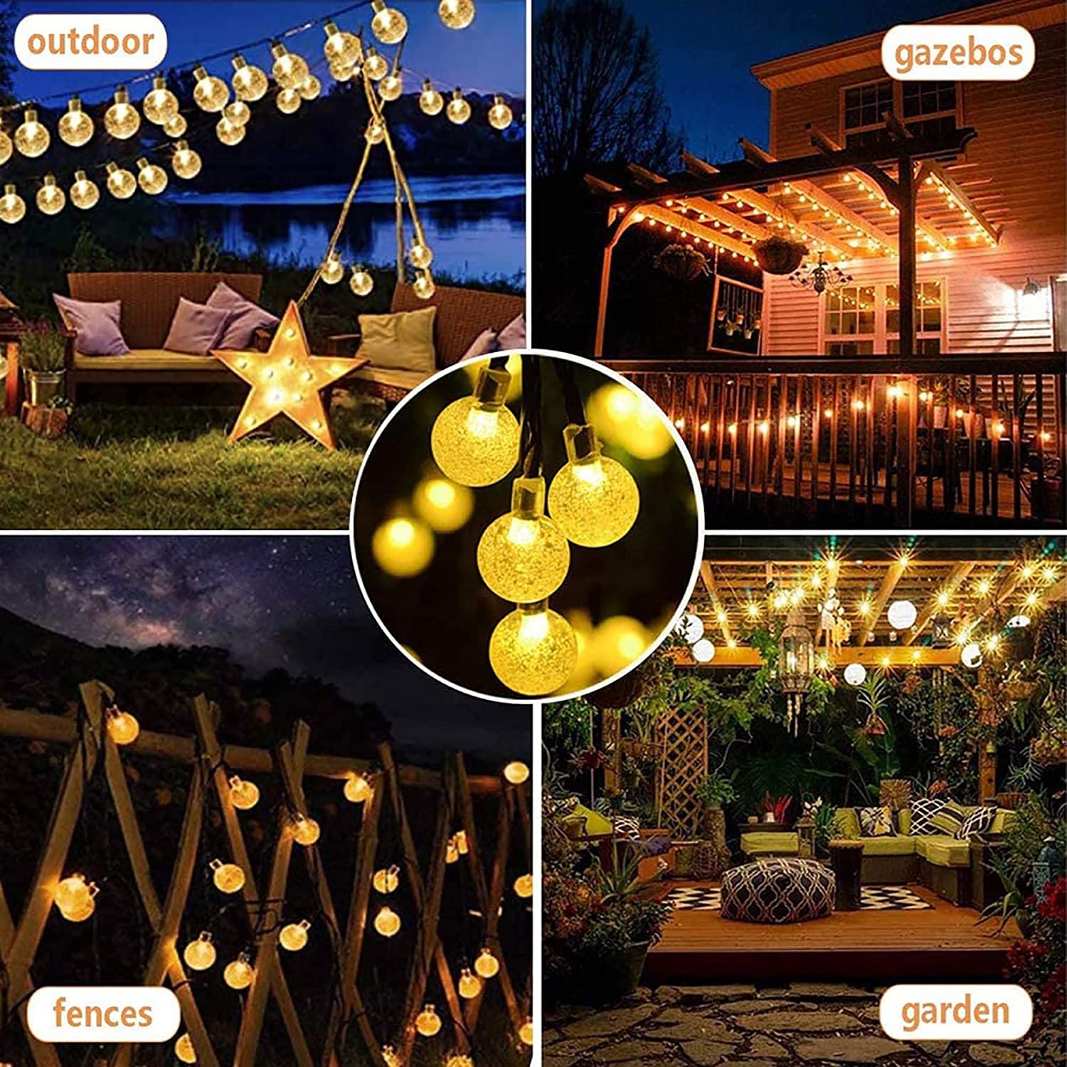 Homezie® Lichtsnoer | 10 meter 100 LED lampjes | Warm wit | Kerstverlichting | Voor binnen & buiten