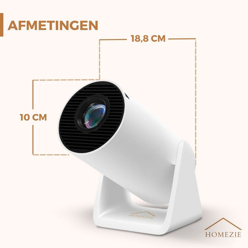 Homezie Beamer® | Vernieuwde tripod | WiFi, HDMI, Bluetooth | 4K support | Android 11 | Projector