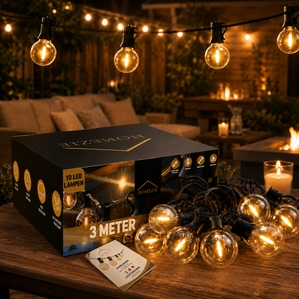 Homezie® Lichtsnoer | Dimbaar & Koppelbaar | Prikkabel Warm Wit | Meerdere lengtes verkrijgbaar