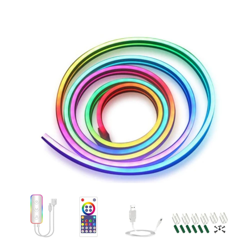 Homezie® LED Strip | EARLY SPRING SALE - Neon RGB - 3 meter - IP67 Waterproof - Bluetooth App control & Afstandsbediening