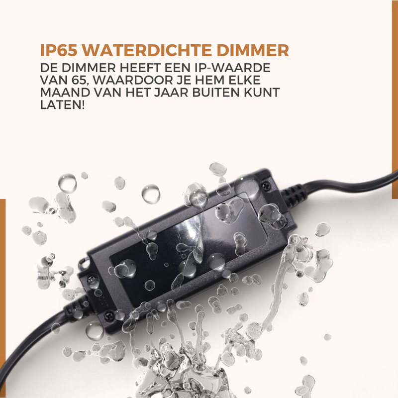 3 meter Verlengkabel met dimmer en afstandsbediening | IP65 Waterdicht | Aanpasbare Helderheid | Met Timerfunctie