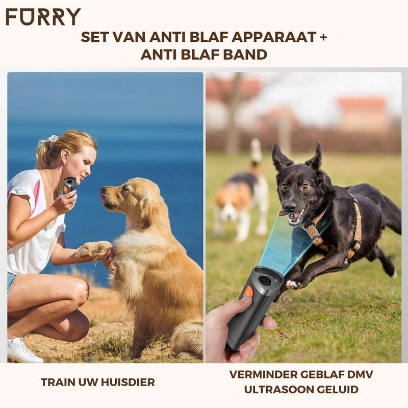 Furry Anti Blaf set | Set van Anti blafband én Anti blaf apparaat