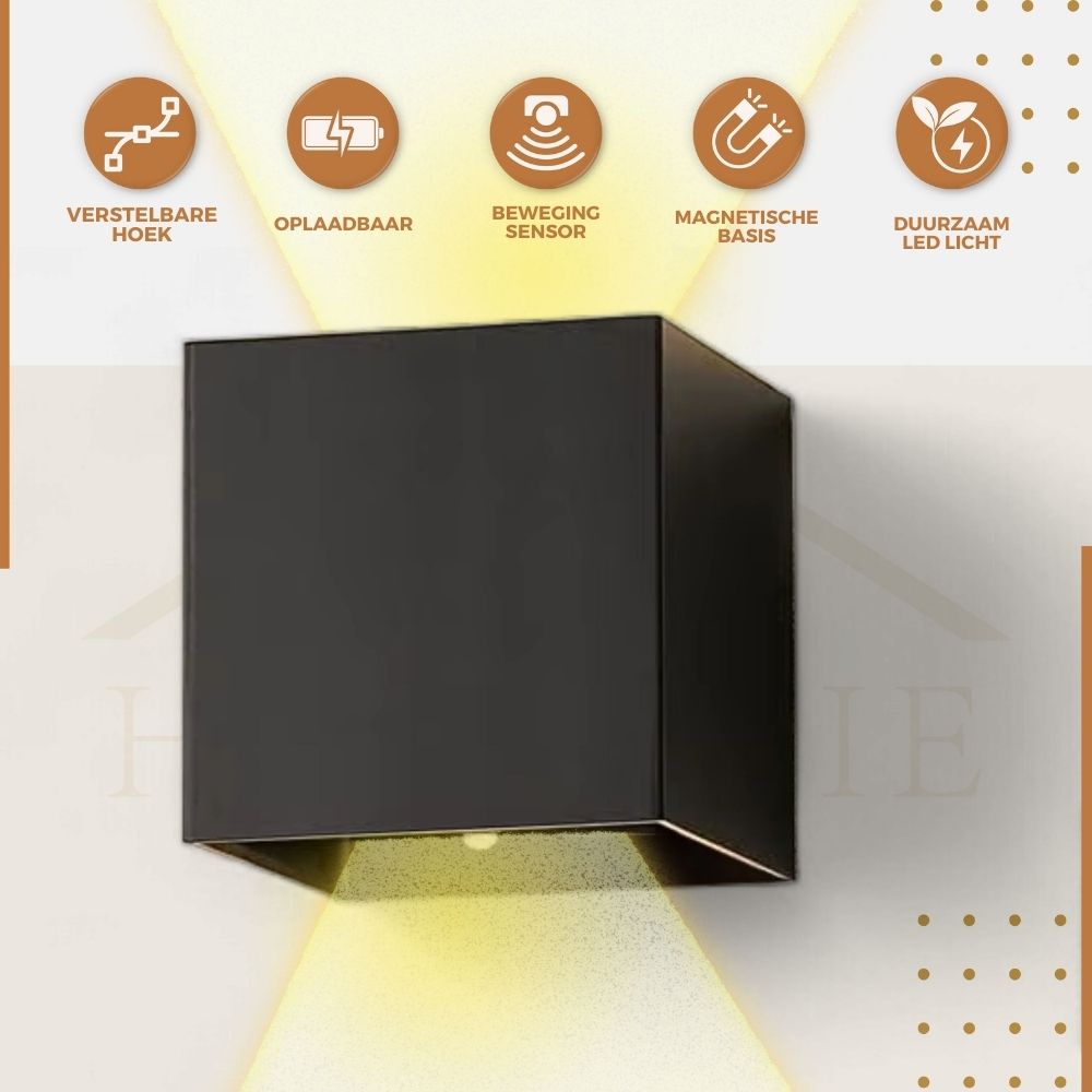 Homezie SenseGlow | Wandlamp | Sensor Bediening | USB-oplaadbaar | Sfeerverlichting