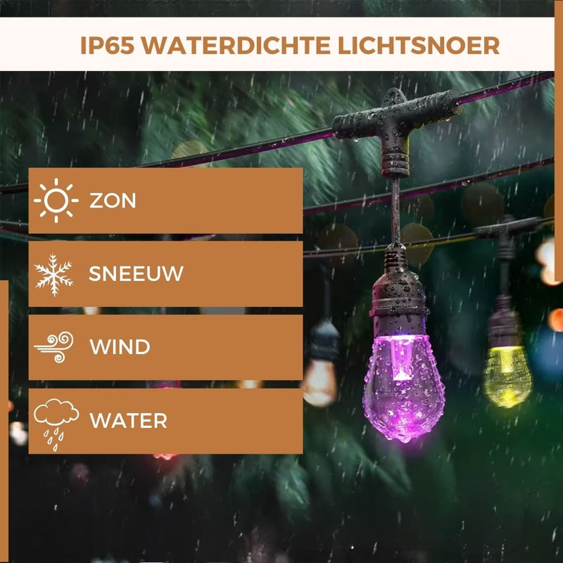 Homezie Smart Lichtsnoer | 10 meter | Te bedienen via app | IP65 Waterdicht | RGBW | Smart Verlichting | Kan synchroniseren met muziek