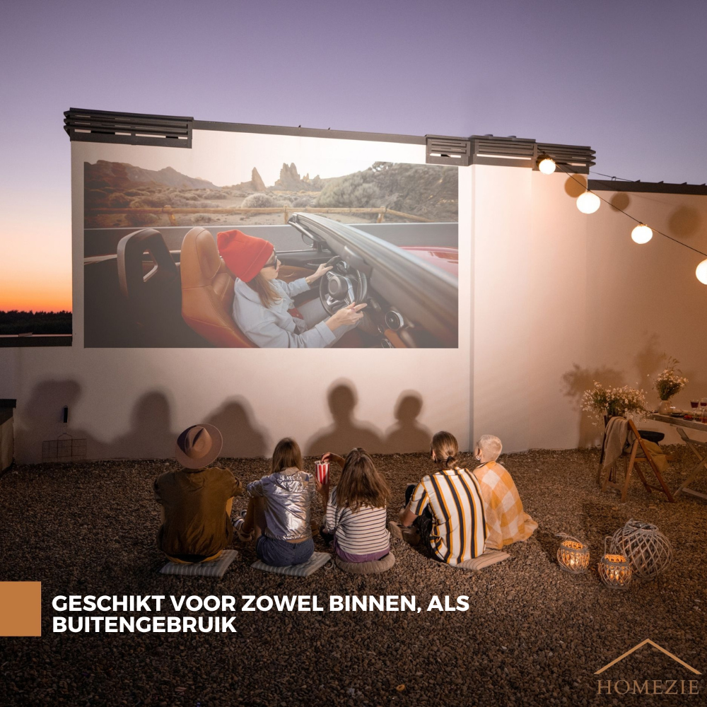 Homezie® Beamer | Stream vanaf je iPhone of Android | Ingebouwde apps | 6000 lumen