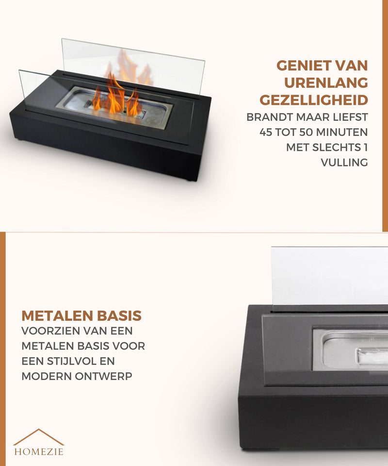 Homezie® Tafelhaard | WINTER SALE | Voor binnen & buiten | Sfeerhaard | Bio ethanol haard