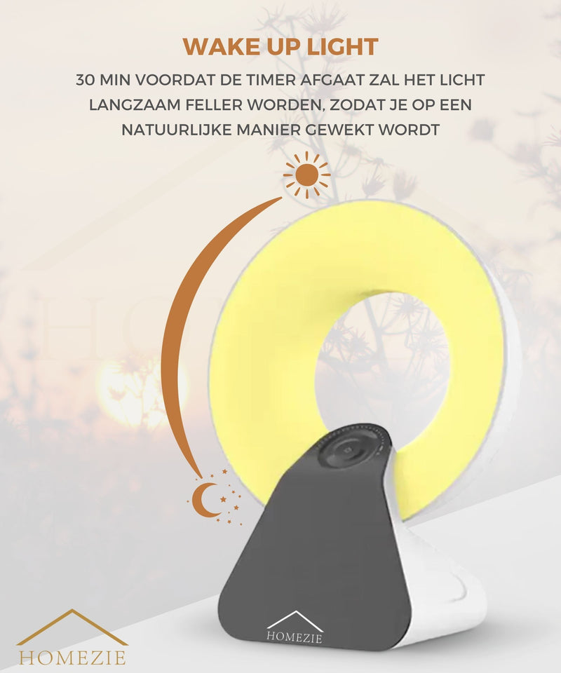 Homezie Daglichtlamp | Wake up light | White noise machine | Ingebouwde timers | 10.000 Lux | Lichttherapie Lamp