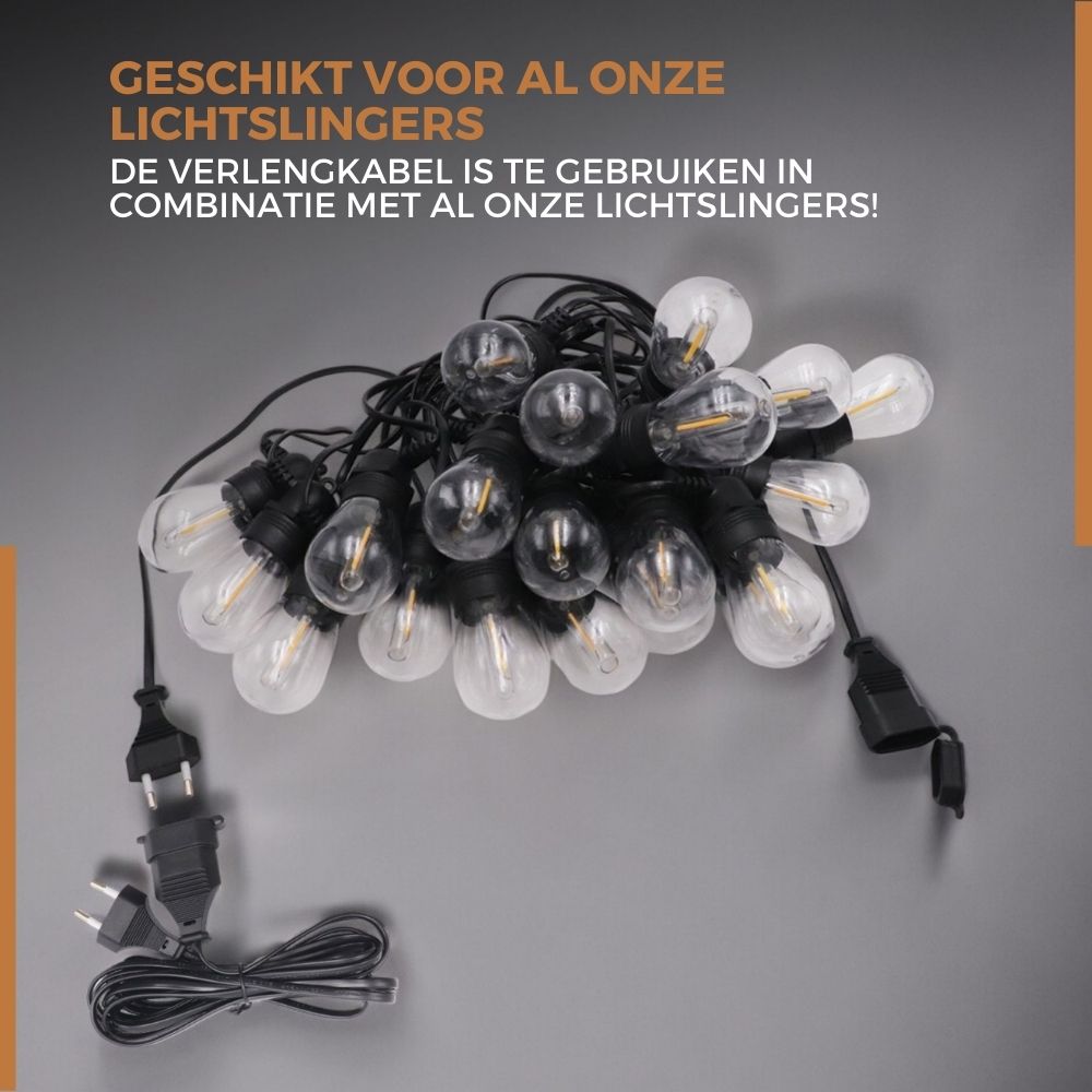 Homezie Verlengkabel 3 Meter | IP44 Waterproof | Afsluitbaar Uiteinde | Extra Groot Bereik