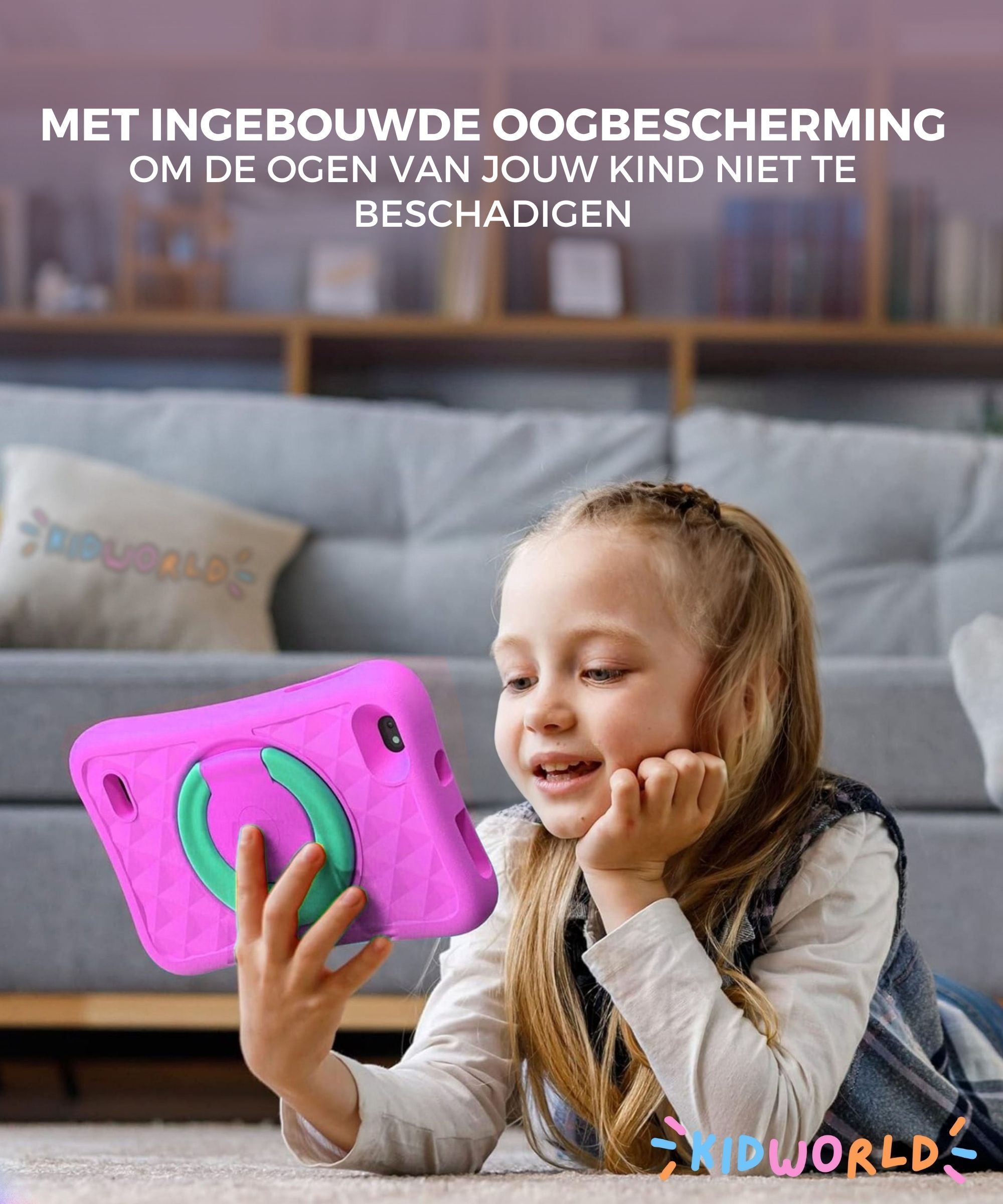 KidWorld® Kindertablet Roze & Blauw | EARLY SPRING SALE | 4GB RAM + 64GB Geheugen | 5000 MaH | 10 Inch Beeldscherm | Android 13 | Tablet Kinderen