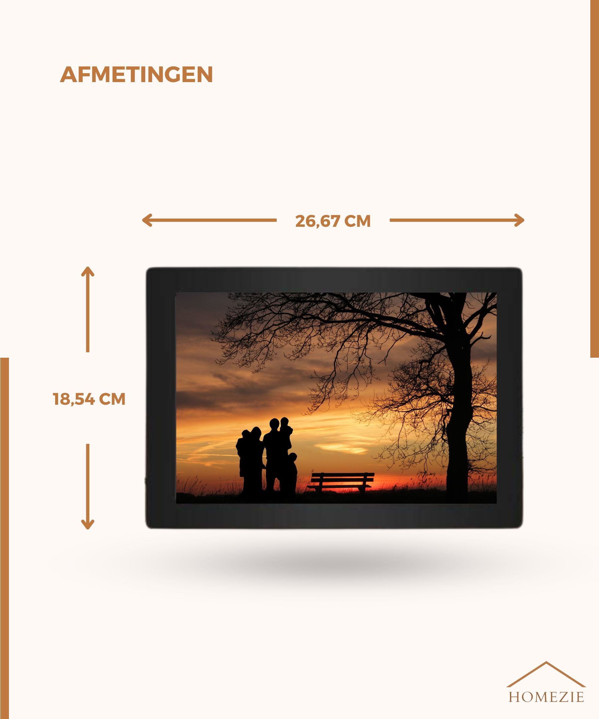 Homezie® Digitale fotolijst | EARLY SPRING SALE | Frameo app | Haarscherpe beelden | 10 inch Touchscreen scherm | Digitale fotolijst met WiFi
