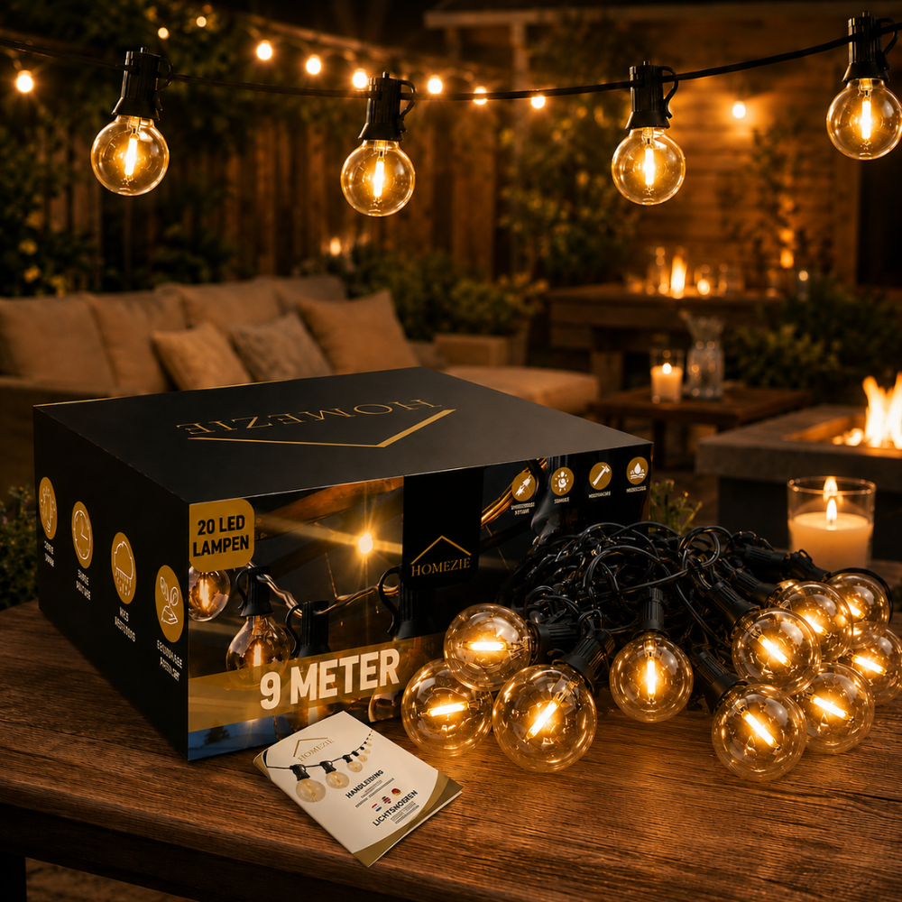 Homezie® Lichtsnoer | Dimbaar & Koppelbaar | IP44 Spatwaterdicht | Prikkabel Warm Wit | Verlichting | Meerdere lengtes verkrijgbaar