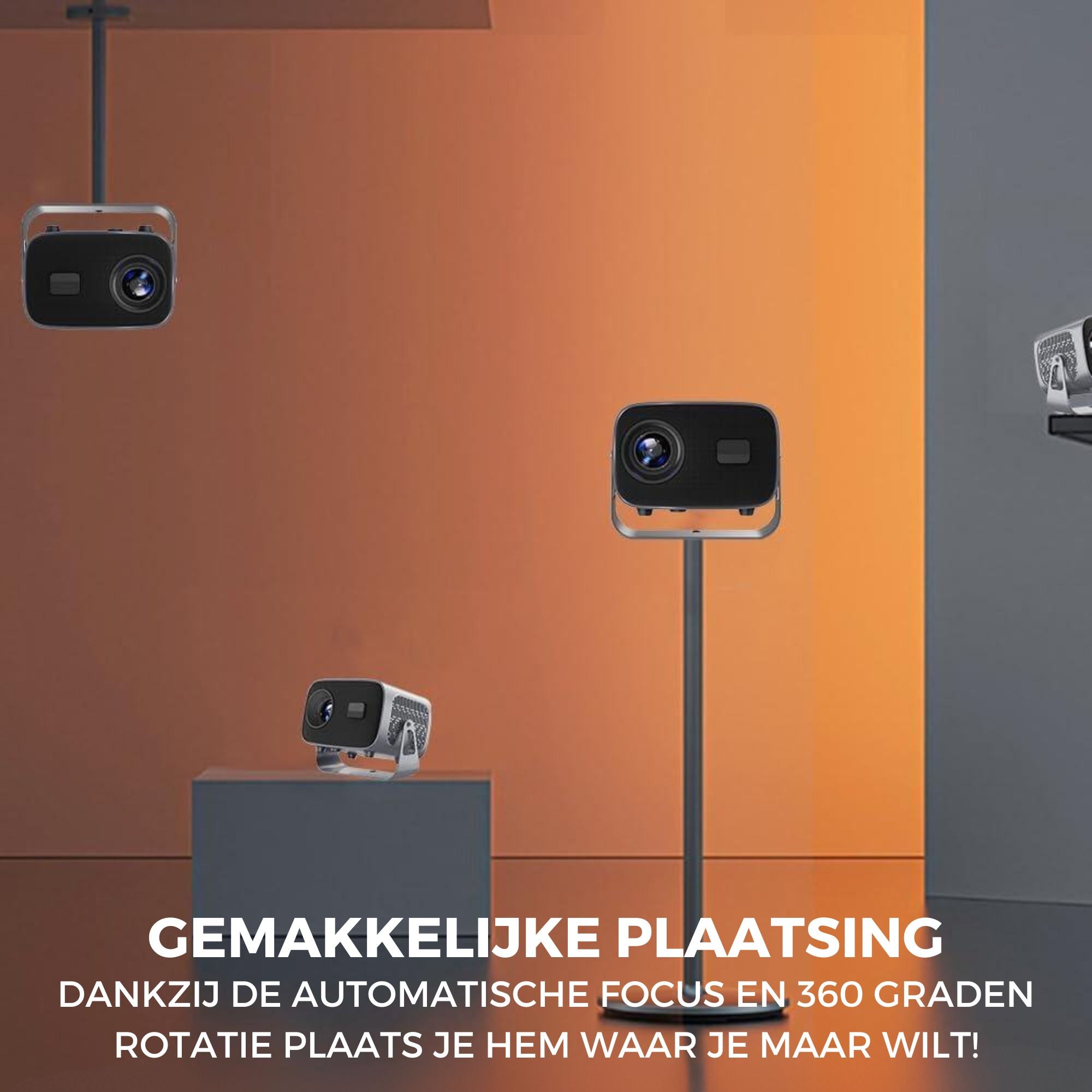 Homezie Beamer | Inclusief HDMI kabel & Afstandsbediening | Scherm Spiegelen vanaf iPhone & Android | Keystone correctie | 4K support | Projector