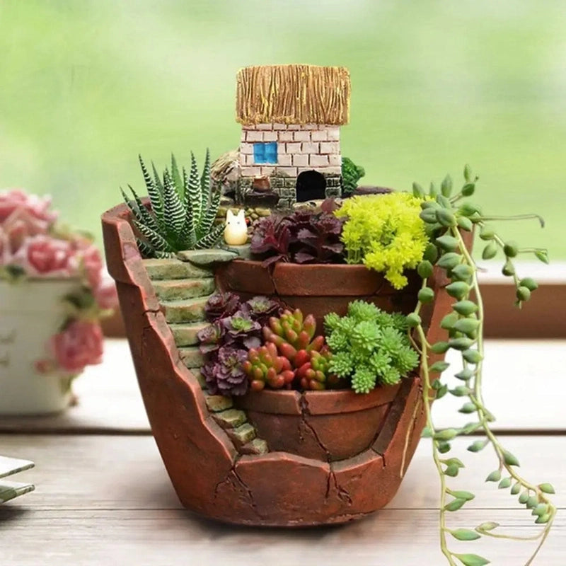 Homezie-Homezie Bonsai plantenpot | Duurzaam RESIN | Creëer uw eigen miniatuurtuin