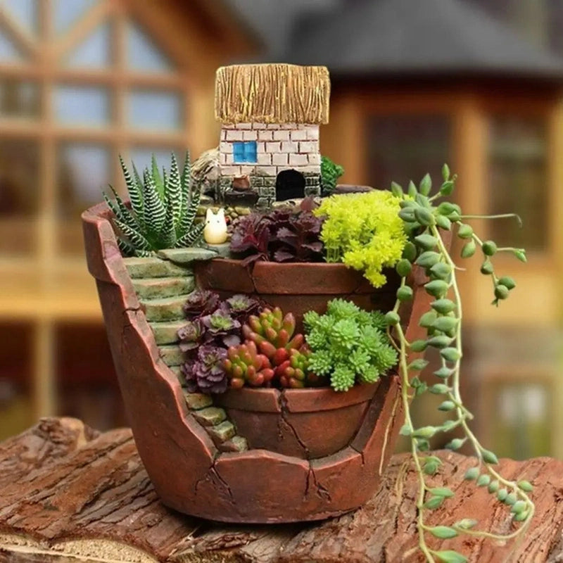 Homezie-Homezie Bonsai plantenpot | Duurzaam RESIN | Creëer uw eigen miniatuurtuin