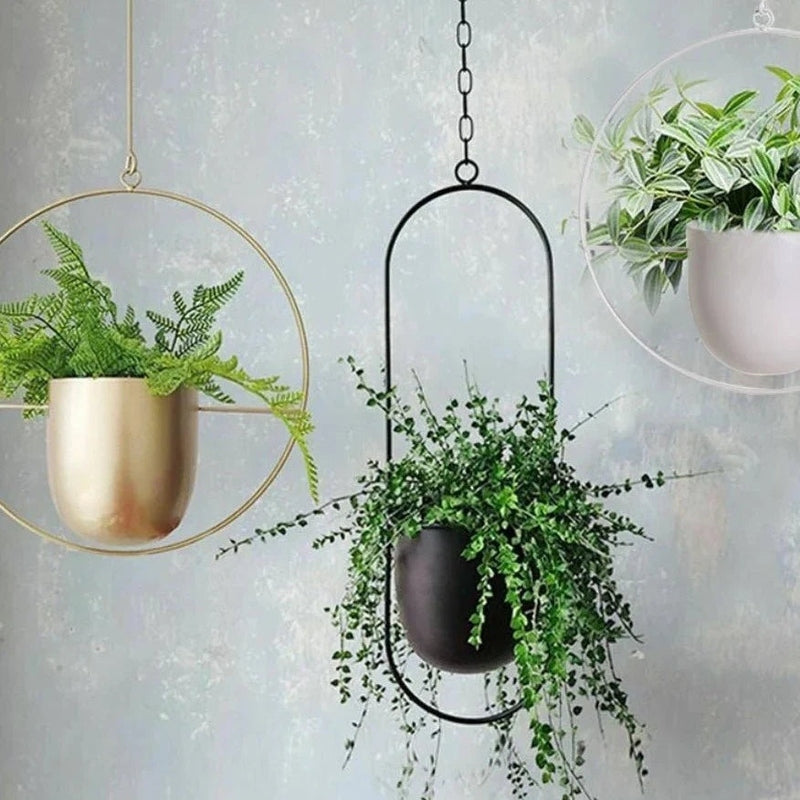 Homezie-Homezie Hangende Plantenpot | Modern Design | Ruimtebesparende Oplossing voor Binnen en Buiten