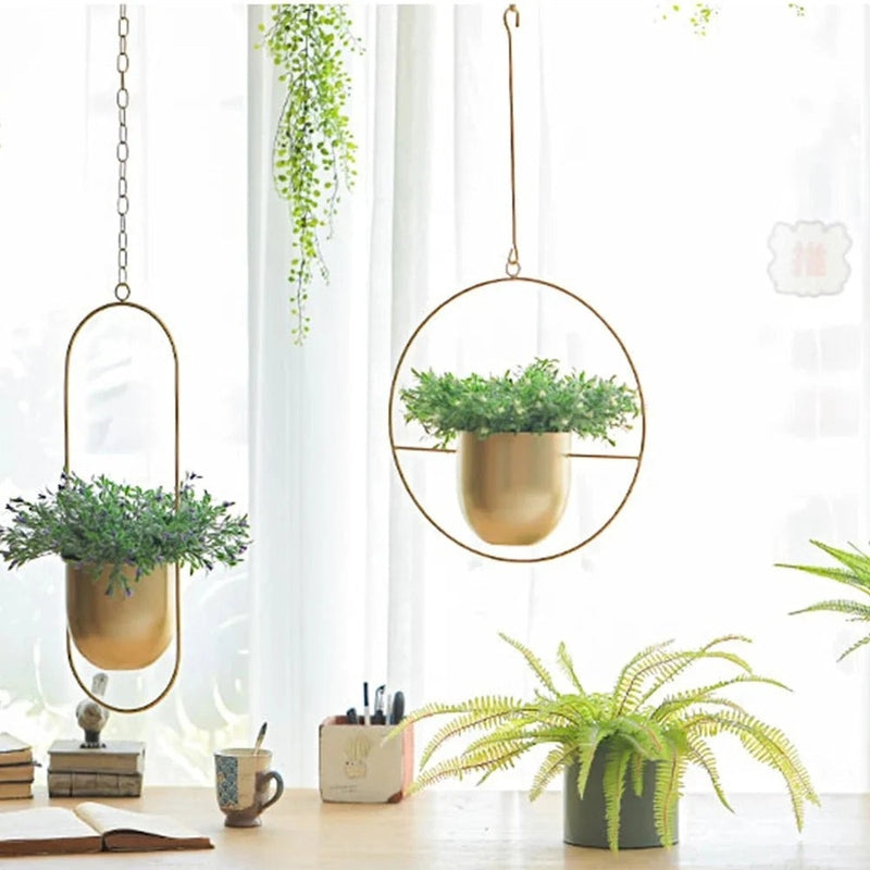 Homezie-Homezie Hangende Plantenpot | Modern Design | Ruimtebesparende Oplossing voor Binnen en Buiten