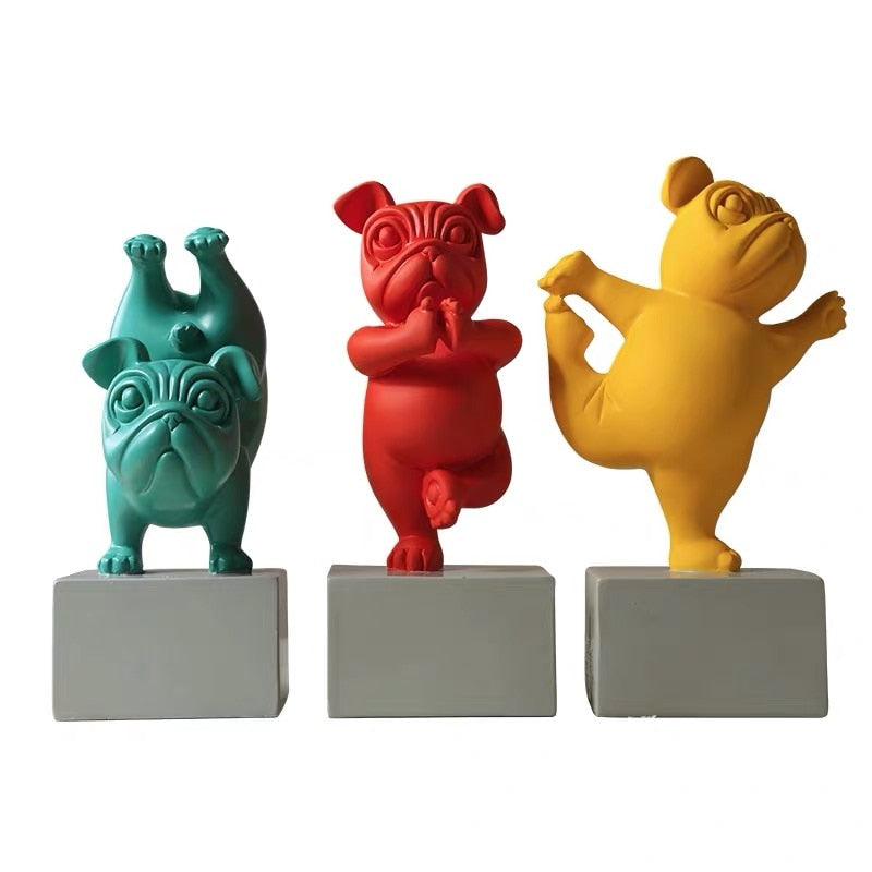 Homezie-Homezie Hondenbeeld | Abstracte Resin Bulldog | Decoratieve Statuette voor Thuis en Kantoor