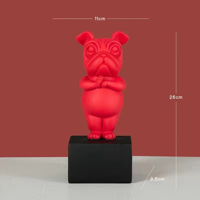 Homezie-Homezie Hondenbeeld | Abstracte Resin Bulldog | Decoratieve Statuette voor Thuis en Kantoor